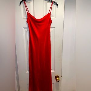 SOLD! Express Red Satin Cami Slip Dress XS NWT